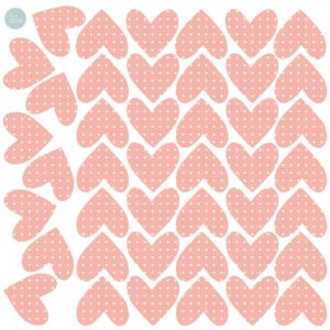 sticker medium coeurs roses
