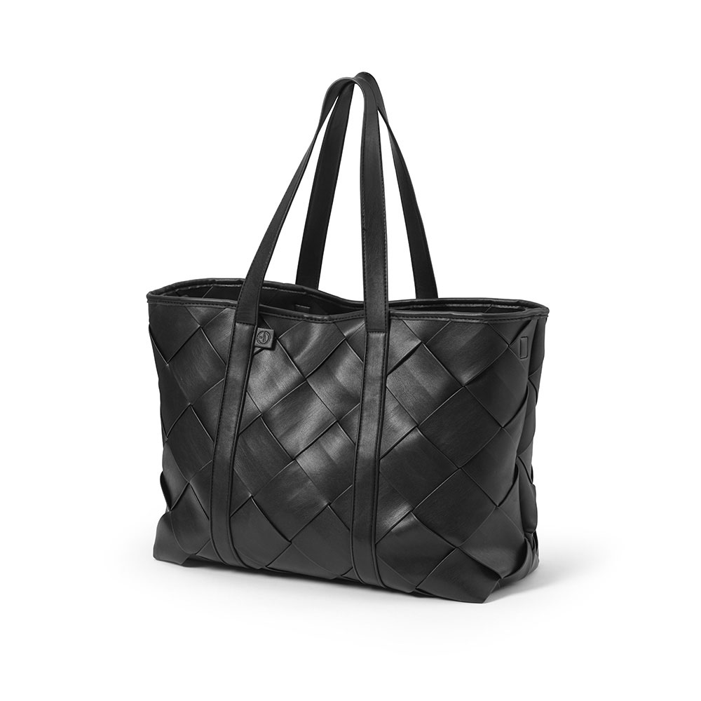 Sac à langer cuir noir tressé Elodie Details